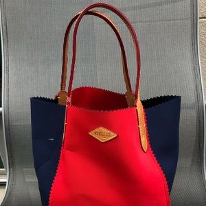 Rare, near-new MZW Neoprene Tote in Cherry & Navy!